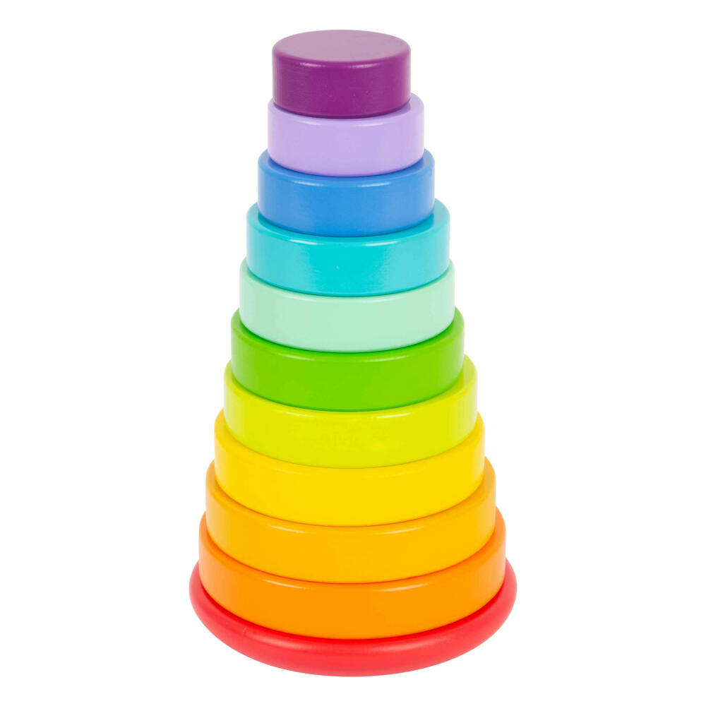 Legler Small Foot Stapelturm Steckspiel Regenbogen, Spielzeug, ab 12 Monate, 11794