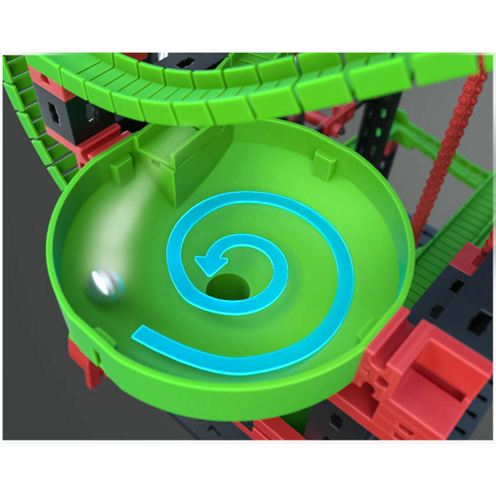 fischertechnik Profi Dynamic M, 550-tlg., Rolling Action, Kugelbahn, Motorikspielzeug, Baukasten, 533872