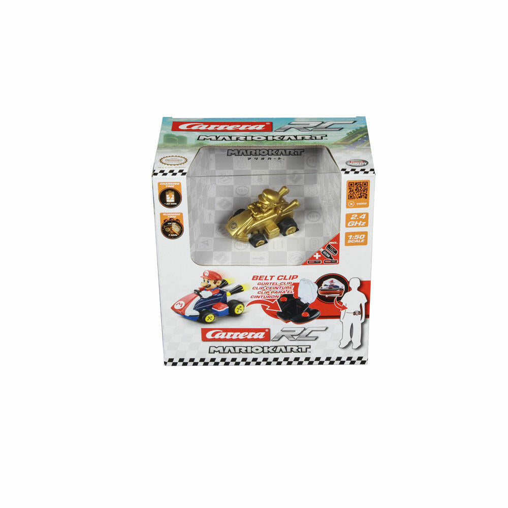 Carrera Mario Kart Mini RC Mario Gold, Remote Controlled Car, Car, Racing Vehicle, Carrera RC CARS, 2.4 GHz, 370430001P