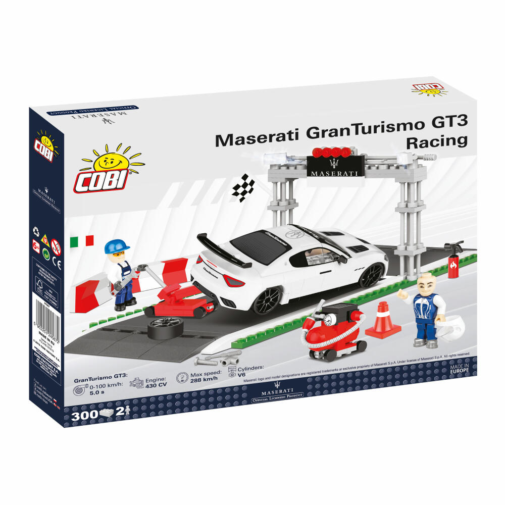 COBI Maserati Gran Turismo GT3 Racing, Car, Vehicle, Collectible Cars, Toys, Games, Construction Blocks, 300 Pieces, 24567