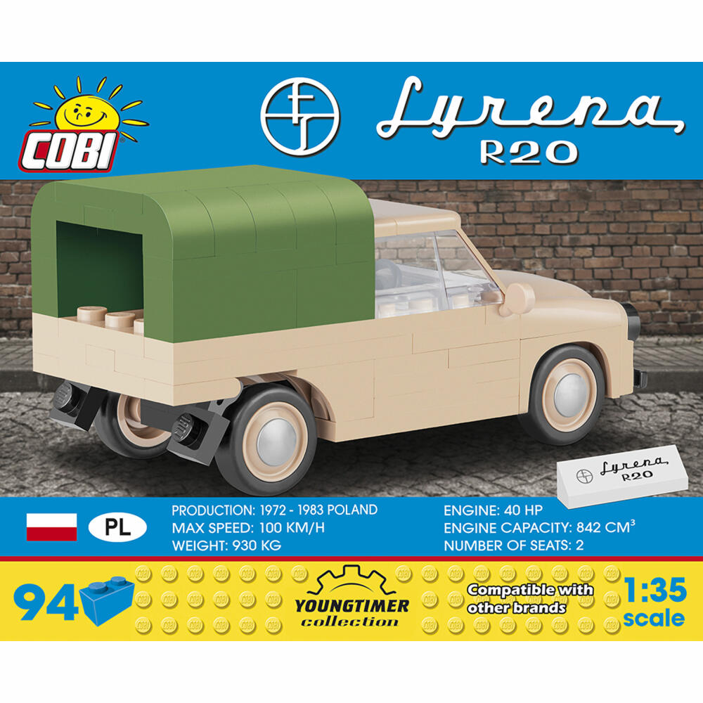 COBI Youngtimer Collection FSO Syrena R20, Auto, Fahrzeug, Sammelautos, Spielzeug, Spielen, Konstruktionsbausteine, 94 Teile, 24538