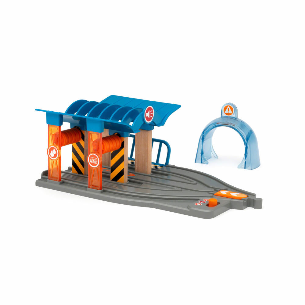 BRIO World Smart Tech Sound Car Wash with Workshop, Wooden Railway, Wooden Railway, Interactive Toy, Accessories, 33975