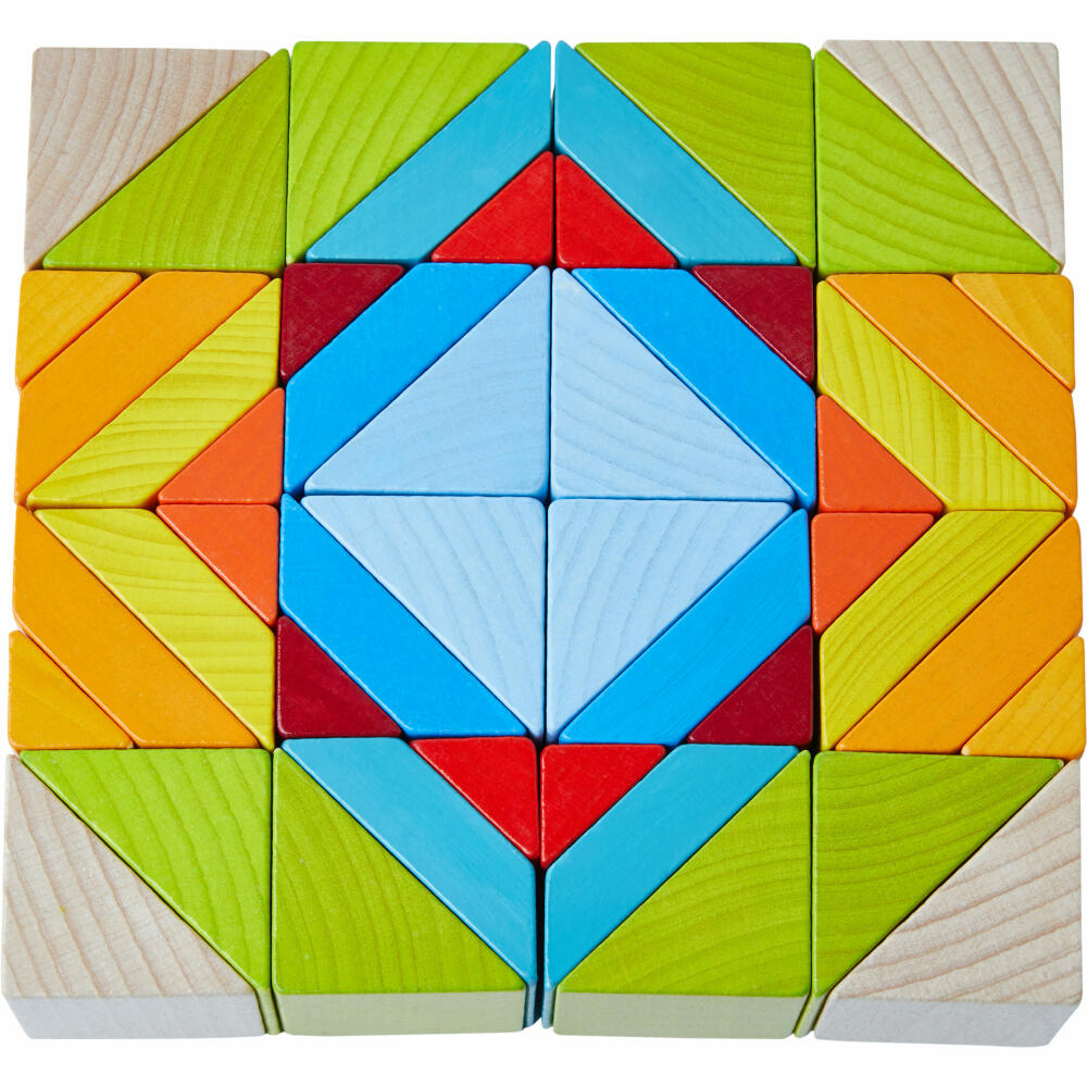 HABA 3D-Legespiel Würfelmosaik, Puzzlespiel, Würfel, Klötze, Buche, Pappe, 305459