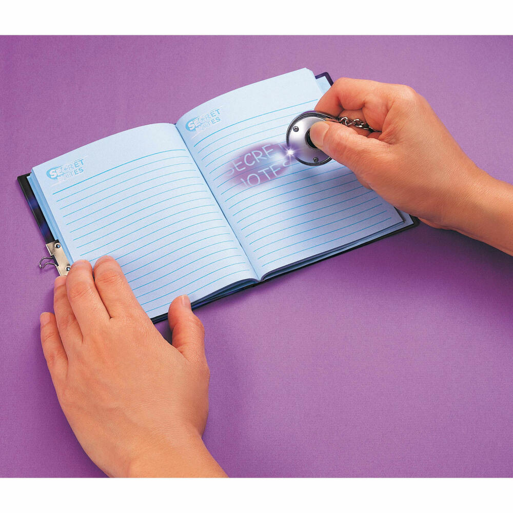 Simba Secret Notes Set, Tagebuch mit Schloss, Geheimstift, Stift, UV-Leuchte, Geheime Botschaften, 105954082