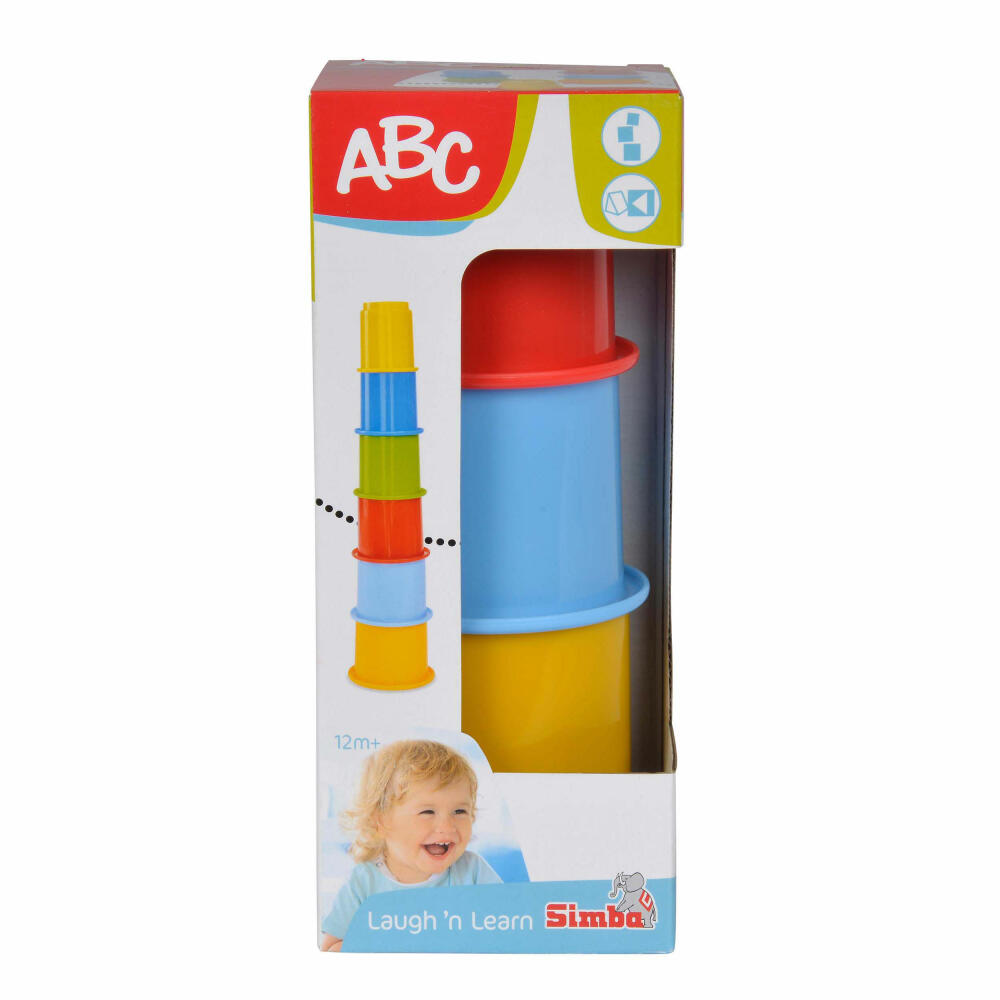 Simba ABC Stacking Pyramid Set, 6 pcs., Stacking Cups, Stacking Buckets, Children, Baby, Toys, 104018143