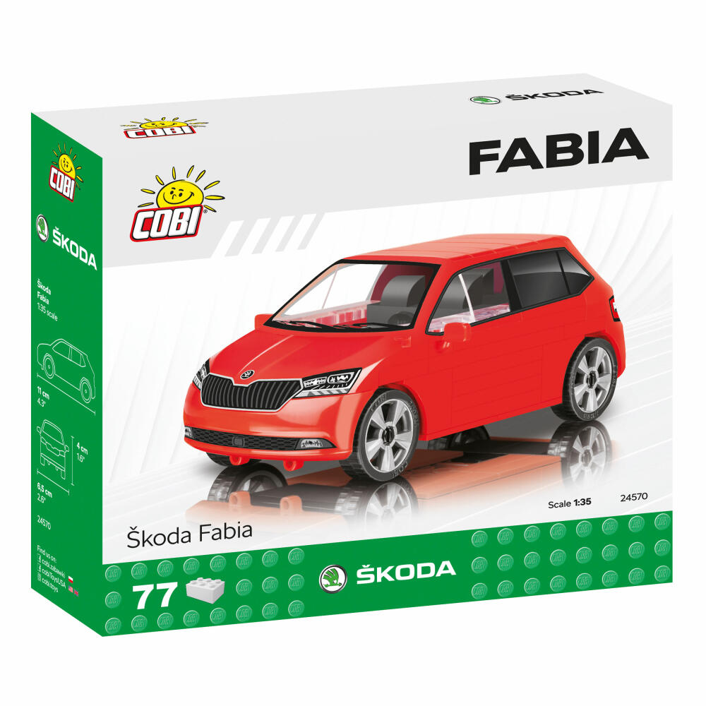 COBI Skoda Fabia, Car, Vehicle, Collectible Cars, Toys, Games, Construction Blocks, 77 Parts, 24570