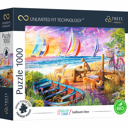 Trefl Puzzle UFT Vacay Time: View of Sailboats, 1000 pieces, 68.3 x 48 cm, 10697
