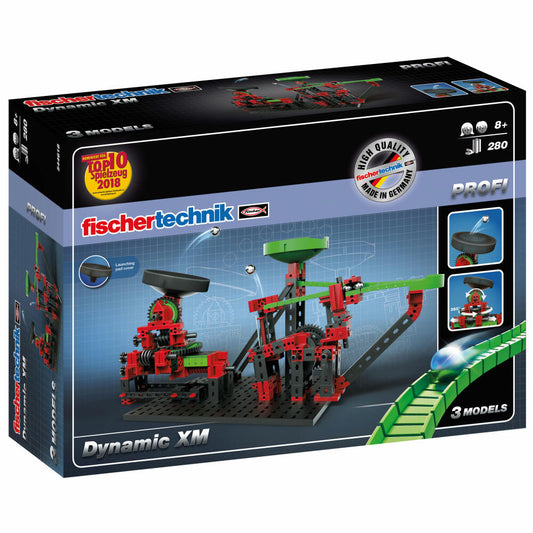 fischertechnik Profi Dynamic XM, 260-tlg., Rolling Action, Kugelbahn, Motorikspielzeug, Baukasten, 544618
