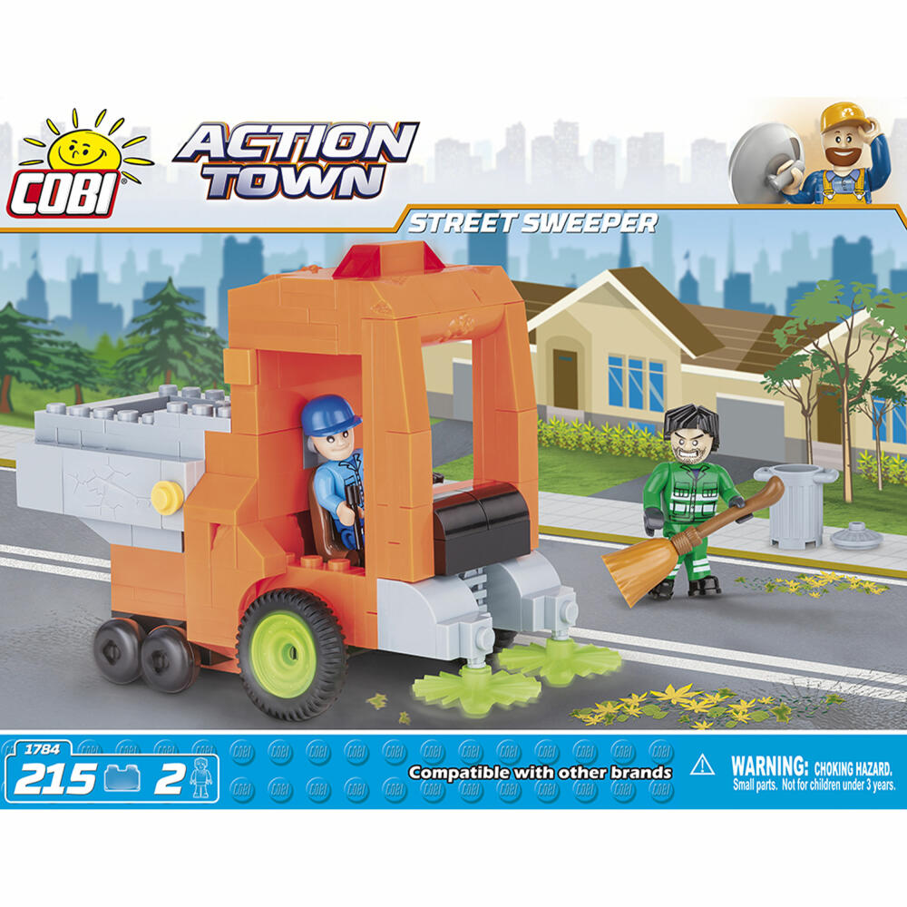 COBI Action Town Street Sweeper, Kehrmaschine, Straßenfeger, Straßenreinigung, Fahrzeug, Spielzeug, Konstruktionsbausteine, 215 Teile, 1784
