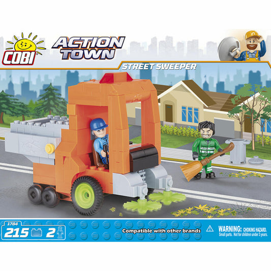 COBI Action Town Street Sweeper, Kehrmaschine, Straßenfeger, Straßenreinigung, Fahrzeug, Spielzeug, Konstruktionsbausteine, 215 Teile, 1784