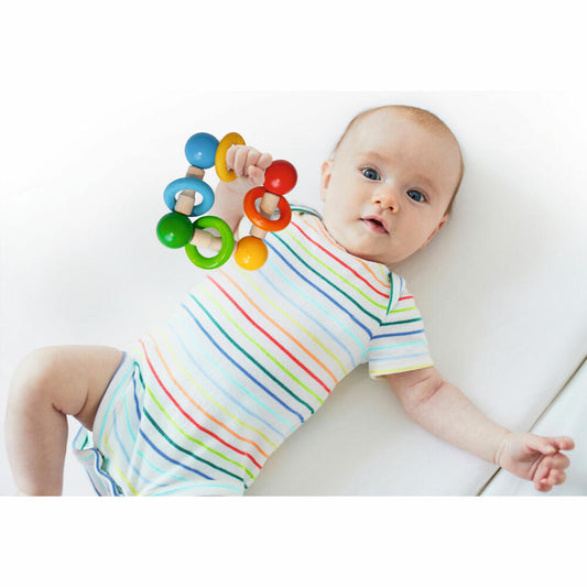 Eichhorn Baby Greifling mit Ringen, Beißring, Kauring, Motorikspielzeug, Motorik Spielzeug, Holzspielzeug, 100017048
