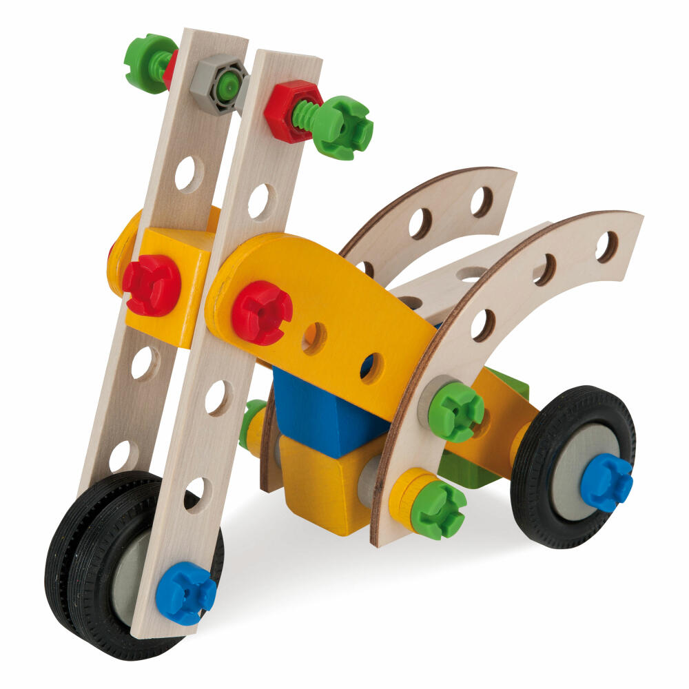 Eichhorn Constructor Kranwagen Set, 70-tlg., Baukasten, Bau Set, Bausatz, Kinder Spielzeug, Holz, 100039022