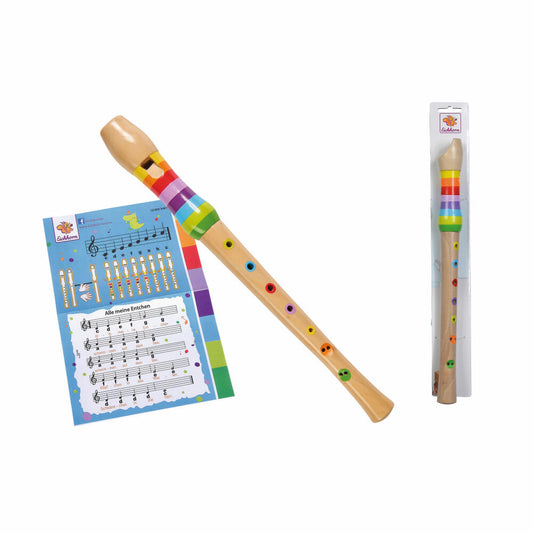 Eichhorn Music Wooden Flute, Flute, Children's Flute, Recorder, Children, Instrument, Wood, 32 cm, 100003481