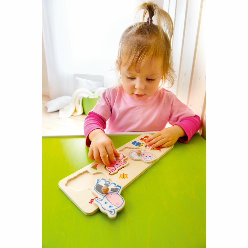 HABA Greifpuzzle Bauernhof-Tierkinder, Greif Puzzle, Puzzlespiel, Kinderpuzzle, Spielzeug, 301939