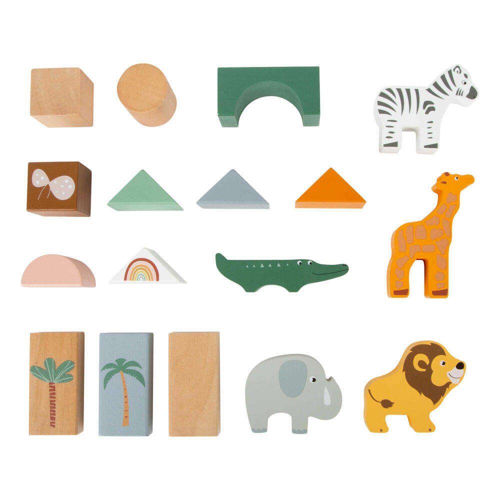 Legler Small Foot Wooden Building Blocks Safari, Toy, from 12 months, 11699