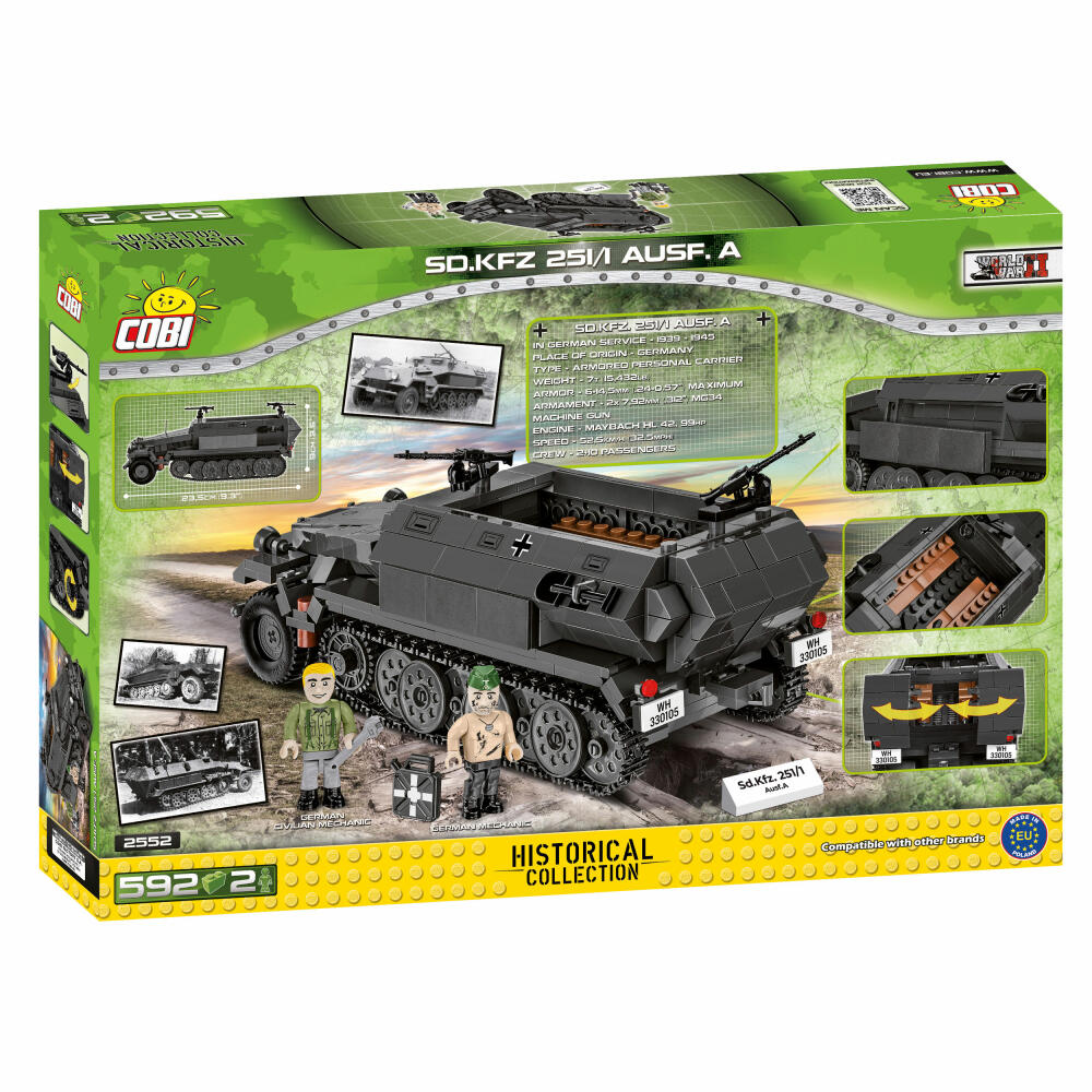 COBI Klemmbausteinset SD.KFZ. 251/1 Ausf. A, World War 2, Fahrzeug, Konstruktionsbausteine, Kunststoff, 593 Teile, 25521
