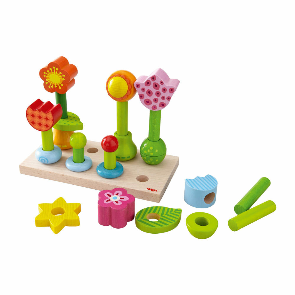 HABA Steckspiel Blumengarten, Sortierspiel, Kinderspiele, Kinder Spiele, Spielzeug, 301551