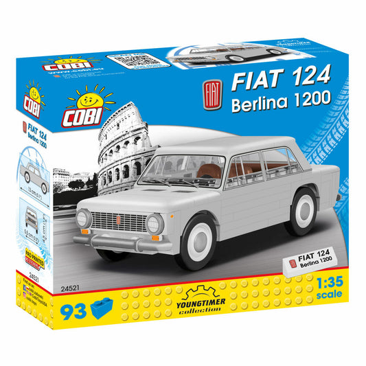 COBI Youngtimer Collection Fiat 124 Berlina 1200, Auto, Fahrzeug, Sammelautos, Spielzeug, Spielen, Konstruktionsbausteine, Kunststoff, 93 Teile, 24521