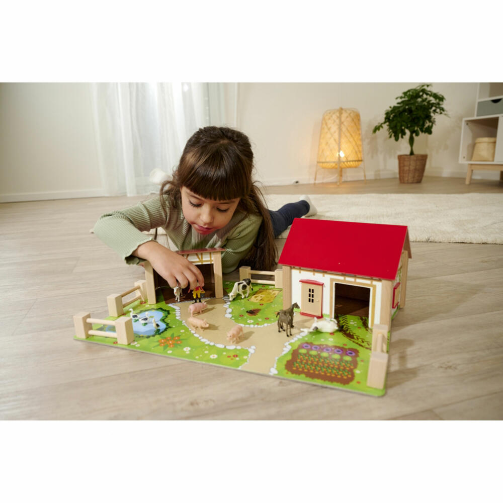 Eichhorn Farm with Accessories, Playset, Farmhouse, Play Figures, Stable, Animals, 100004309