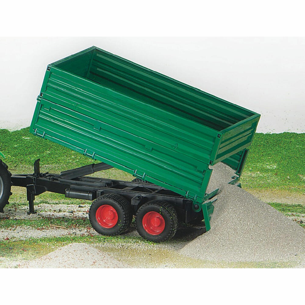 Bruder Agriculture Tandem Axle Transport Trailer, with Attachable Side Wall, Model Vehicle, Toy, Accessories, 02010