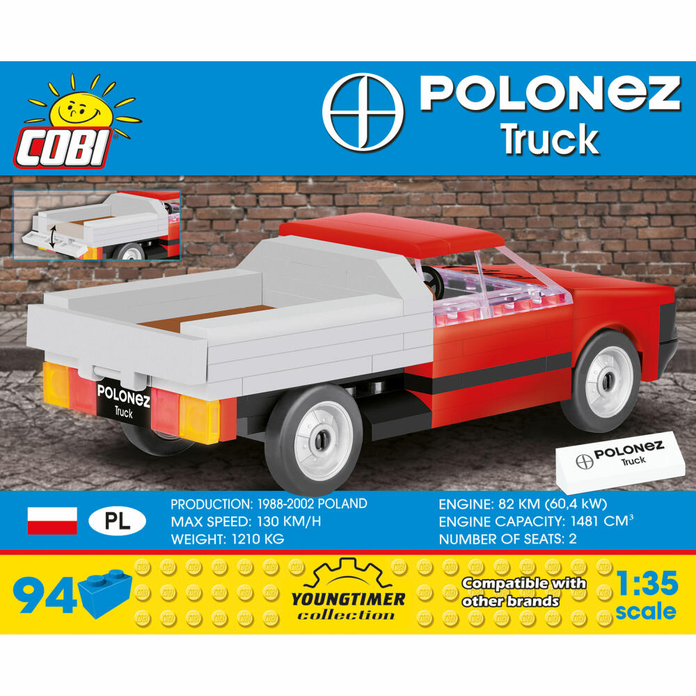 COBI Youngtimer Collection FSO Polonez Truck, Auto, Fahrzeug, Sammelautos, Spielzeug, Spielen, Konstruktionsbausteine, 94 Teile, 24535