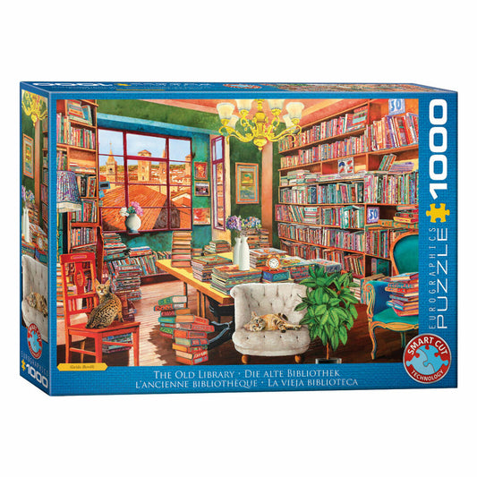 Eurographics Puzzle Die alte Bibliothek, Smart Cut, 1000 Teile, 68 x 48 cm, 6000-5888