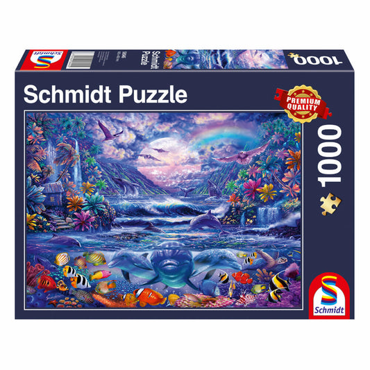 Schmidt Spiele Puzzle Mondschein-Oase, Tiere, Oase, Erwachsenenpuzzle, 1000 Teile, 58945