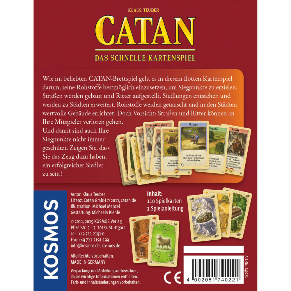 KOSMOS Catan - The fast card game, adventure game, adventure and strategy, card game, ages 8 and up, 740221