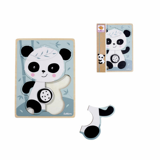 Eichhorn Puzzle Panda, Kinderpuzzle, Konturenpuzzle, Holzpuzzle, Legespiel, Kinder, 6 Teile, 100003817