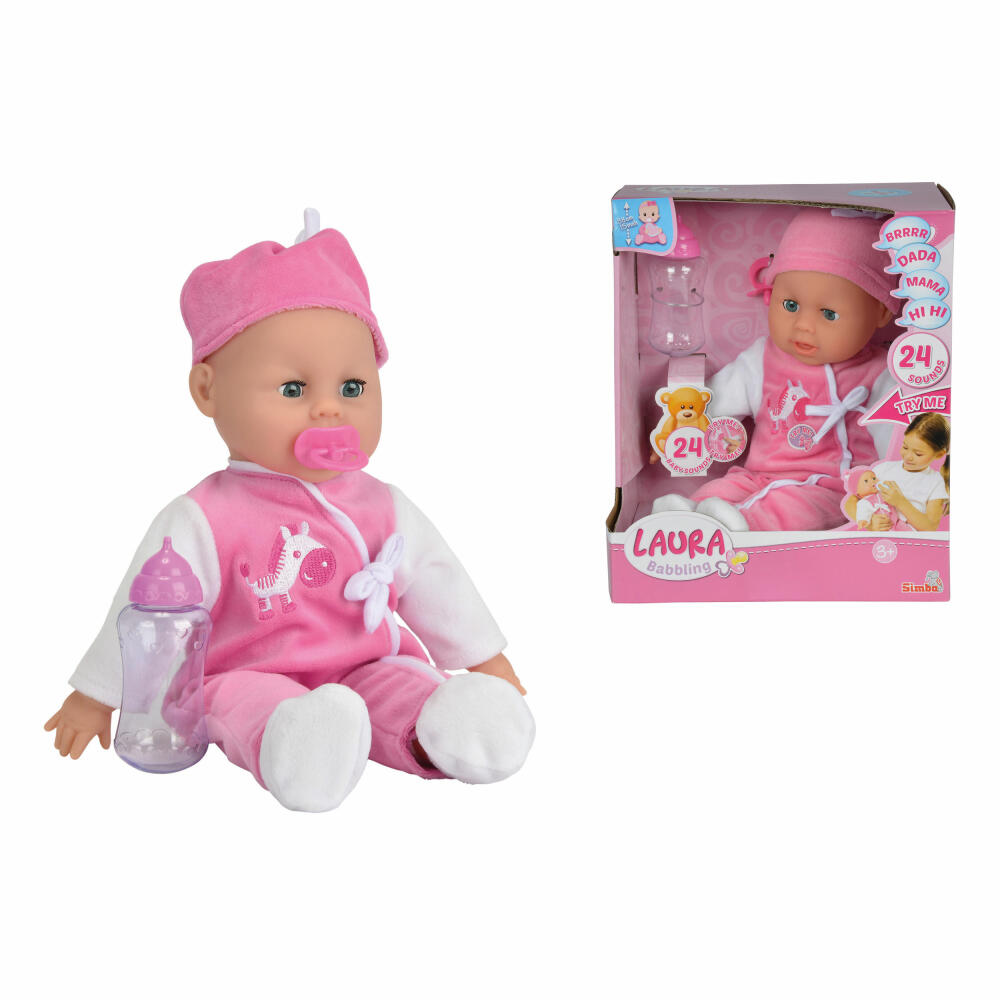 Simba My Love Laura Babysprache, Weichpuppe, Stoffpuppe, Spielzeug, Stoff, 29 cm, 105140488