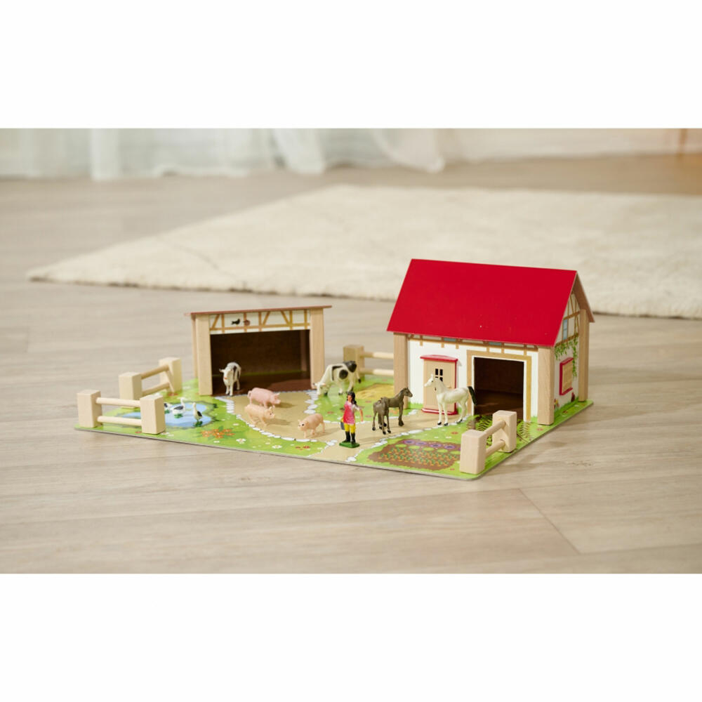 Eichhorn Farm with Accessories, Playset, Farmhouse, Play Figures, Stable, Animals, 100004309
