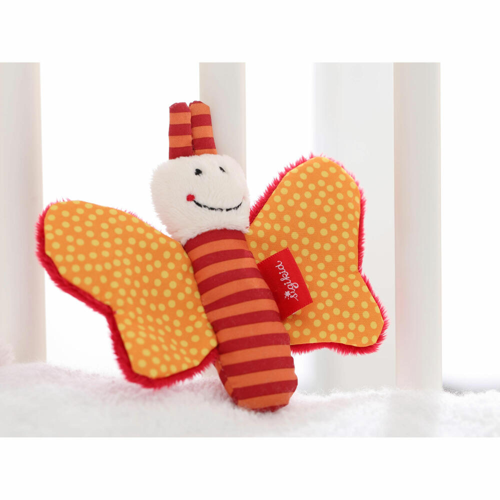 sigikid Red Stars Schmetterling, Knister-Schmetterling, Knisterfolie, Greifling, Babyspielzeug, Baby Spielzeug, Polyester, Orange, 41181
