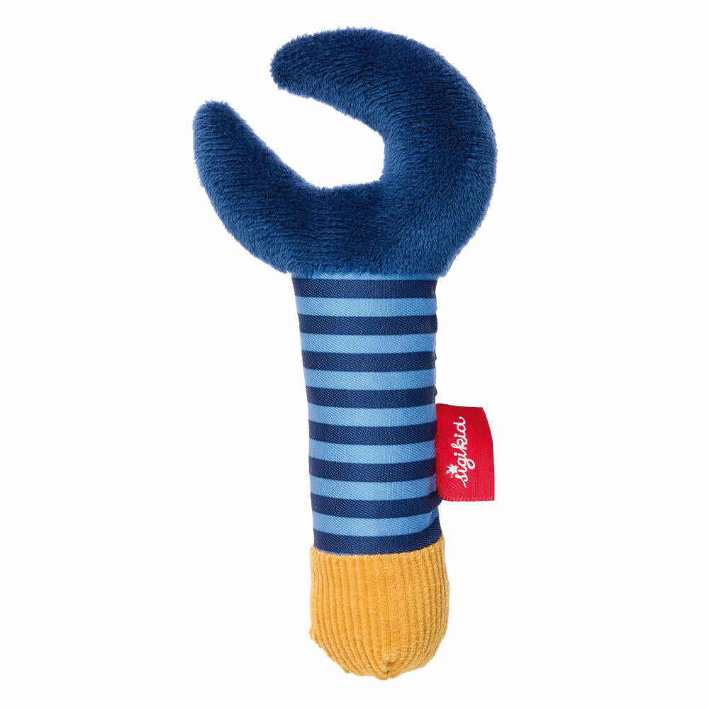 sigikid Papa & Me Greifling Werkzeug Set, 3-tlg., Hammer, Säge, Schraubenschlüssel, Rassel, Quietsche, Babyspielzeug, Baby Spielzeug, Polyester, 41676