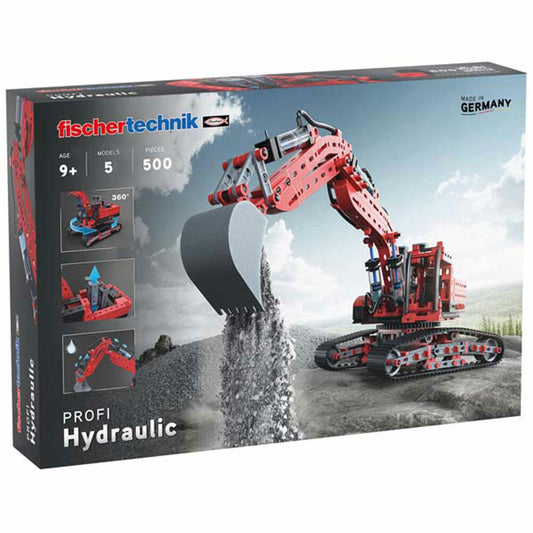 fishertechnik Profi Hydraulic, Hydraulik Baukasten, Kinder Spielzeug, Bau Konstruktionsspielzeug, 475 Teile, 5 Modelle, ab 9 Jahren, 548888