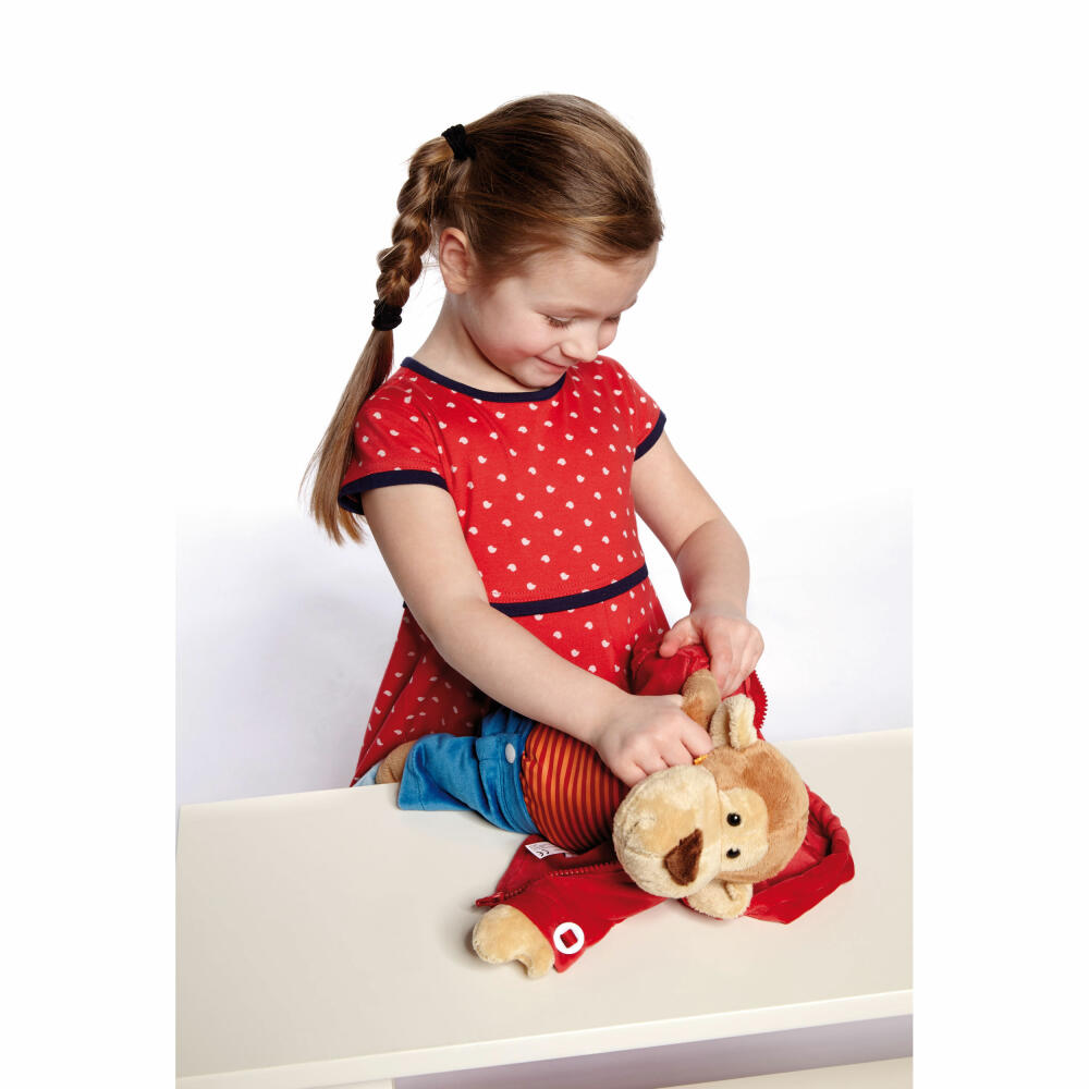 sigikid Lernaffe, Stoff Puppe, Stoffpuppe, Schlenker, Kuscheltier, Affee, Kinder Spielzeug, H 43 cm, 40989