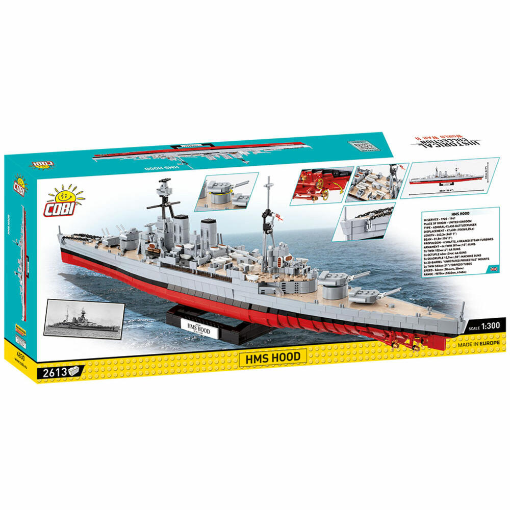 Cobi Klemmbausteinset HMS Hood Schlachtschiff, World War 2, Schiff, Spielzeug, 2613 Teile, 4830