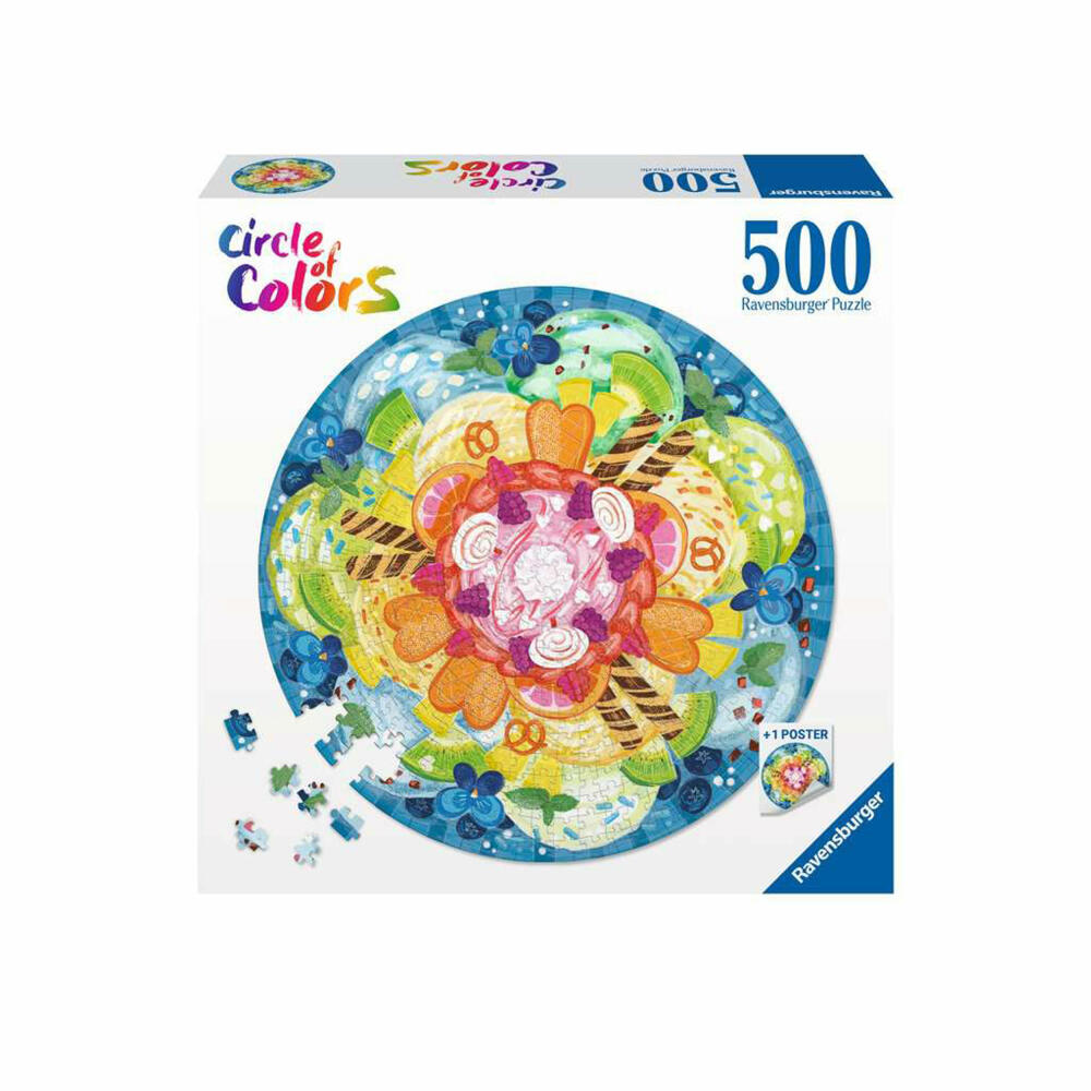Ravensburger Puzzle Circle of Colors Ice Cream, adult puzzle, 500 pieces, from 12 years, 17348