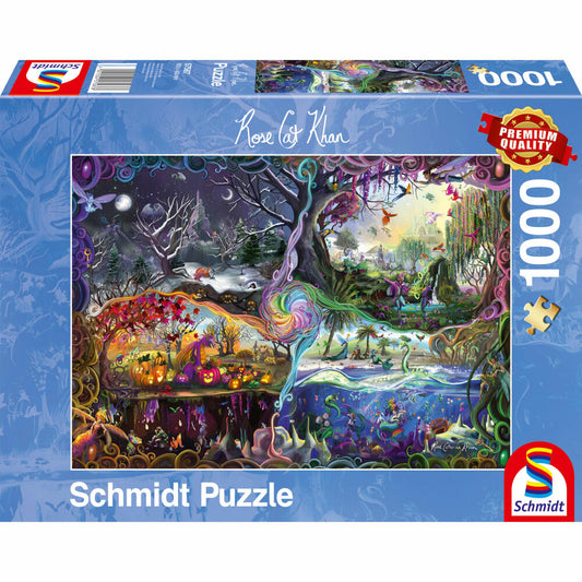 Schmidt Spiele Portal der vier Reiche, Rose Cat Khan, Erwachsenenpuzzle, Puzzle, ab 12 Jahre, 1000 Teile, 57587