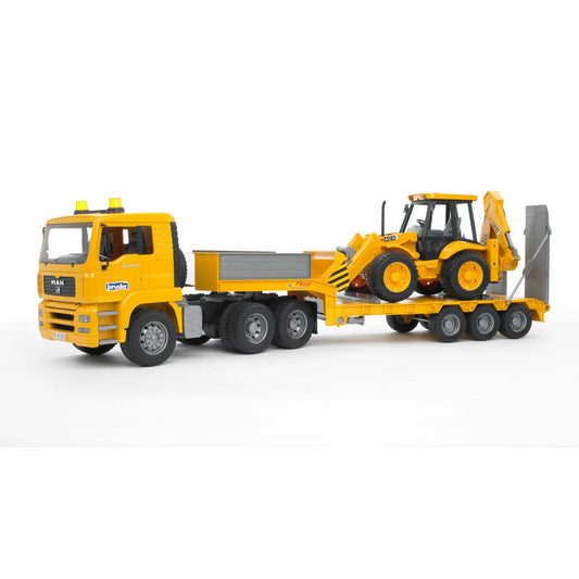 Bruder Construction Vehicles MAN TGA Low Loader, with JCB 4CX Backhoe Loader, Excavator, Model Vehicle, Model Vehicle, Toy, 02776