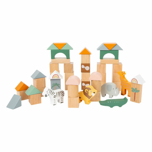 Legler Small Foot Wooden Building Blocks Safari, Toy, from 12 months, 11699