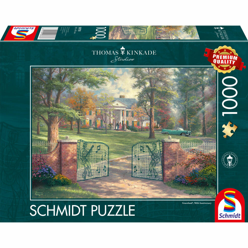 Schmidt Spiele Puzzle Graceland 50th Anniversary, Erwachsenenpuzzle, Thomas Kinkade, 1000 Teile, 58783