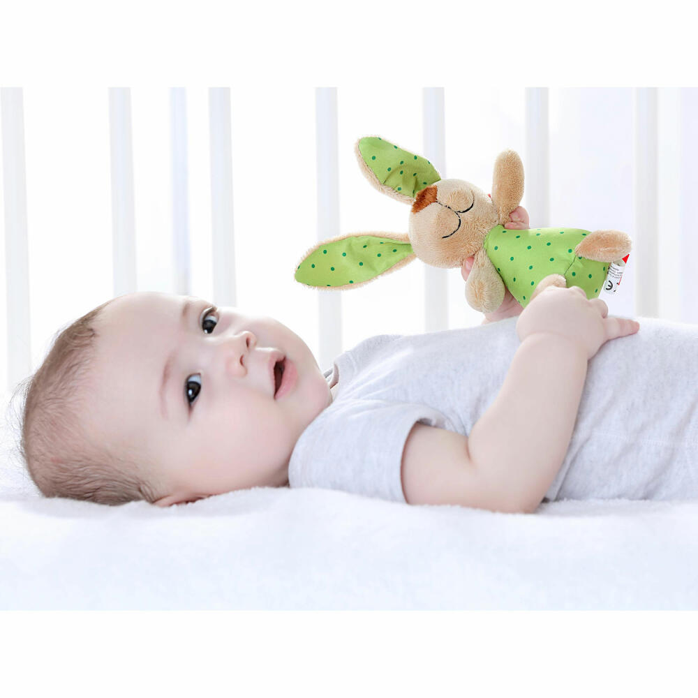 sigikid Red Stars Rassel Hase, Rasselgreifling, Greifling, Kuscheltier, Babyspielzeug, Baby Spielzeug, Polyester, H 13 cm, 41169