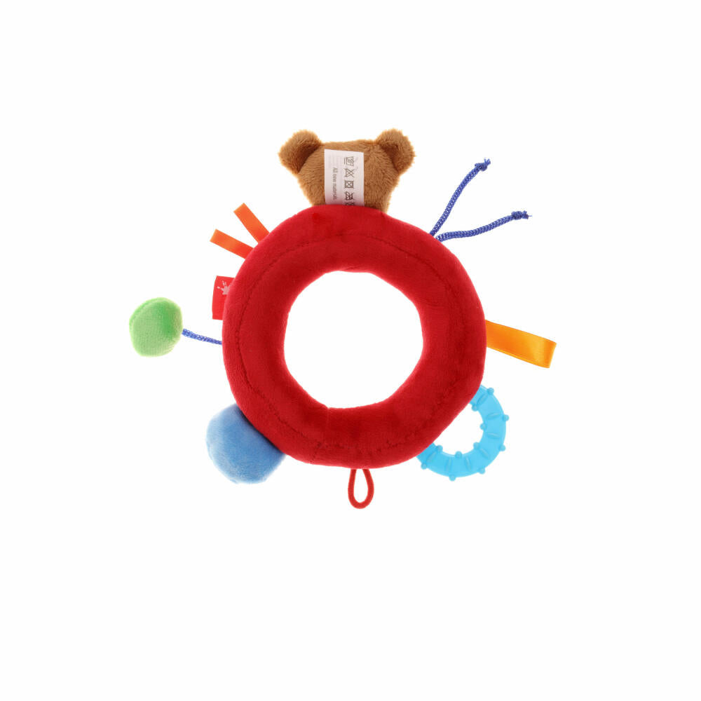 sigikid PlayQ Aktiv-Ring, Greifling, Beißring, Rassel, Kauring, Babyspielzeug, Baby Spielzeug, Baumwolle / Microfaser-Plüsch, 40490