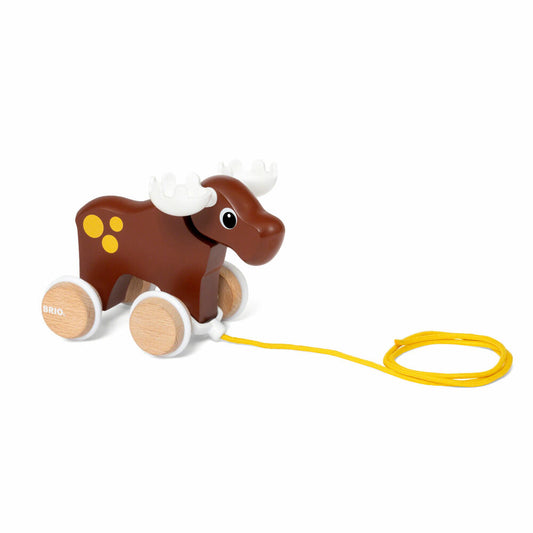 BRIO Pull-Along Elk, Pull-Along Toy, Pull-Along Toy, Wooden Toy, Wooden Toy, Toddler, 30341