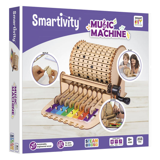 Smartivity Music Machine Kit, Children's Game, Musical Toy, Music Box, Ages 8 and Up, Wood, STY 301