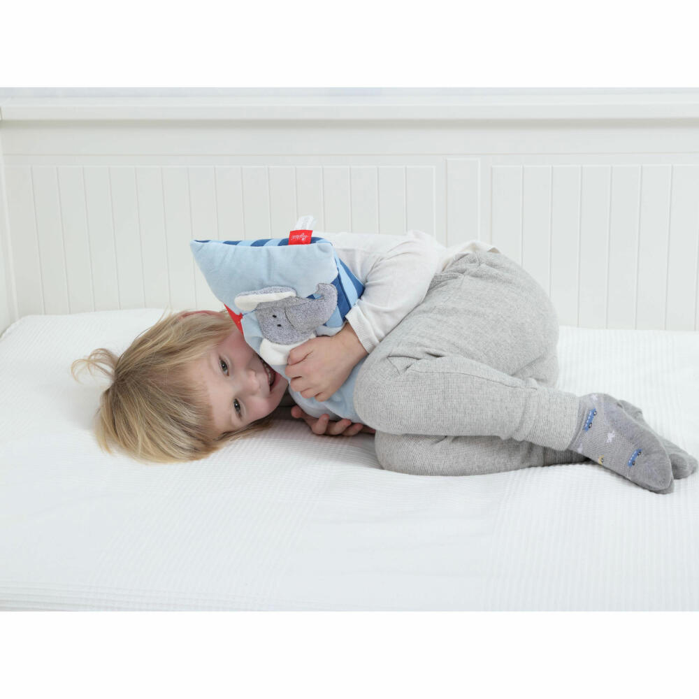 sigikid Kuschelkissen Lolo Lombardo, Kuschel Kissen, Kopfkissen, Kinderkissen, Babykissen, Kinder, Elefant, Baumwolle / Polyester, Blau, 40994