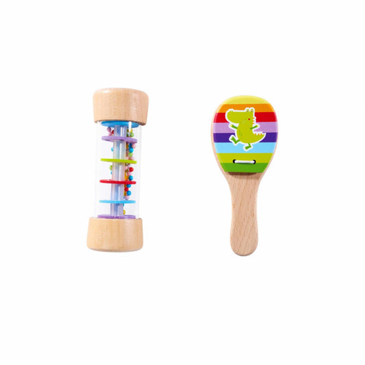 Eichhorn Musik Set Rassel, 2-tlg., Kastagnette, Regenmacher, Musik Instrumente, Kinder Spielzeug, 100003491