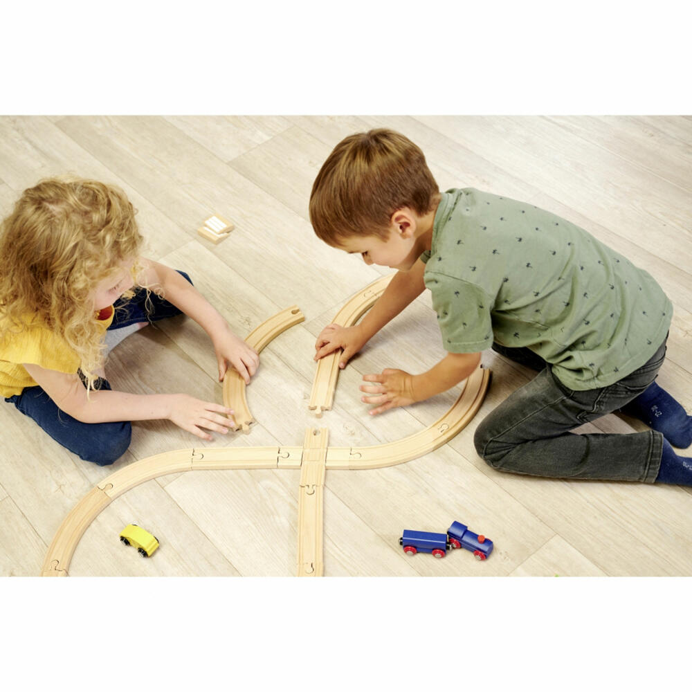 Eichhorn Bahn Achterbahn, 28-tlg., Eisenbahn, Holzeisenbahn, Log, Zug, Spielzeug, Holz, 100006202