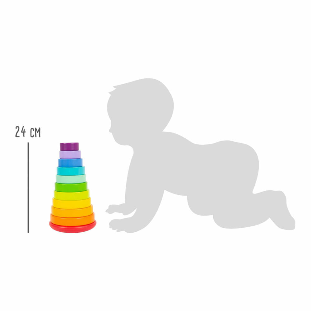 Legler Small Foot Stapelturm Steckspiel Regenbogen, Spielzeug, ab 12 Monate, 11794
