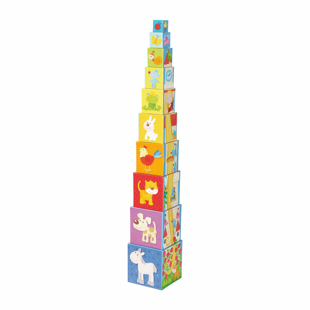 HABA stacking cubes Rapunzel, 10 pcs., plug-in game, stacking game, sorting game, toy, 302030